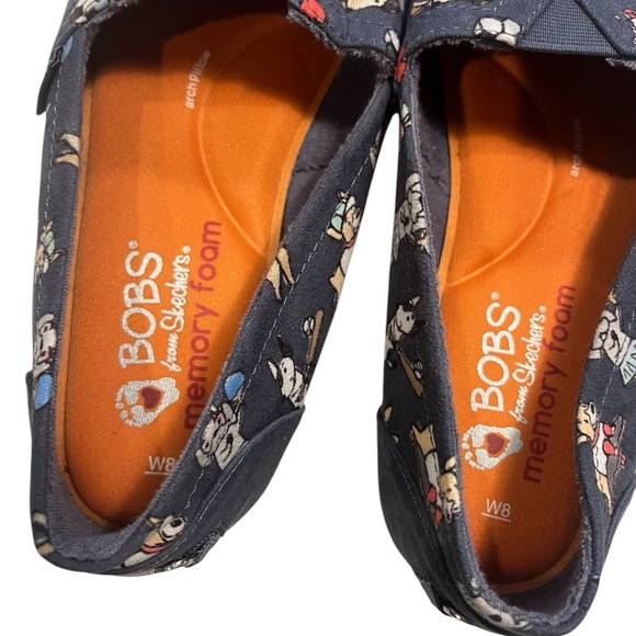 NWOT Bobs From Sketchers Plush Dog Pattern Slide On Shoes Size 8. - Picture 4 of 8